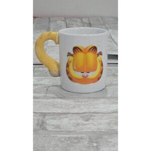 Garfield Paws Mug‎ Embossed 3D Raised Face Tail Handle Heavy Mug